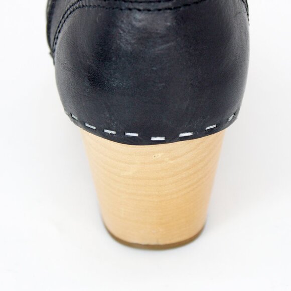 Swedish Hasbeens ‘Zip It Emy’ Women's Clog Bootie In Black Leather:Us 7 EU 37 - Picture 9 of 11